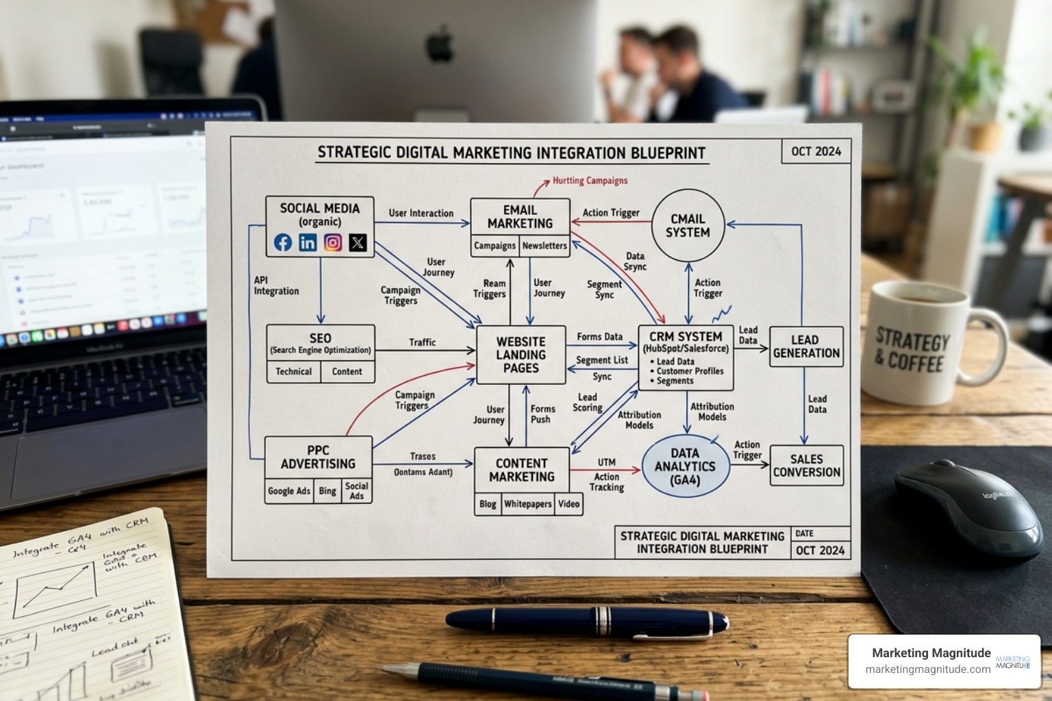 a marketing blueprint showing the technical connection between channels - “The Real Reason Your Marketing Isn’t Working a marketing blueprint showing the technical connection between channels - “The Real Reason Your Marketing Isn’t Working