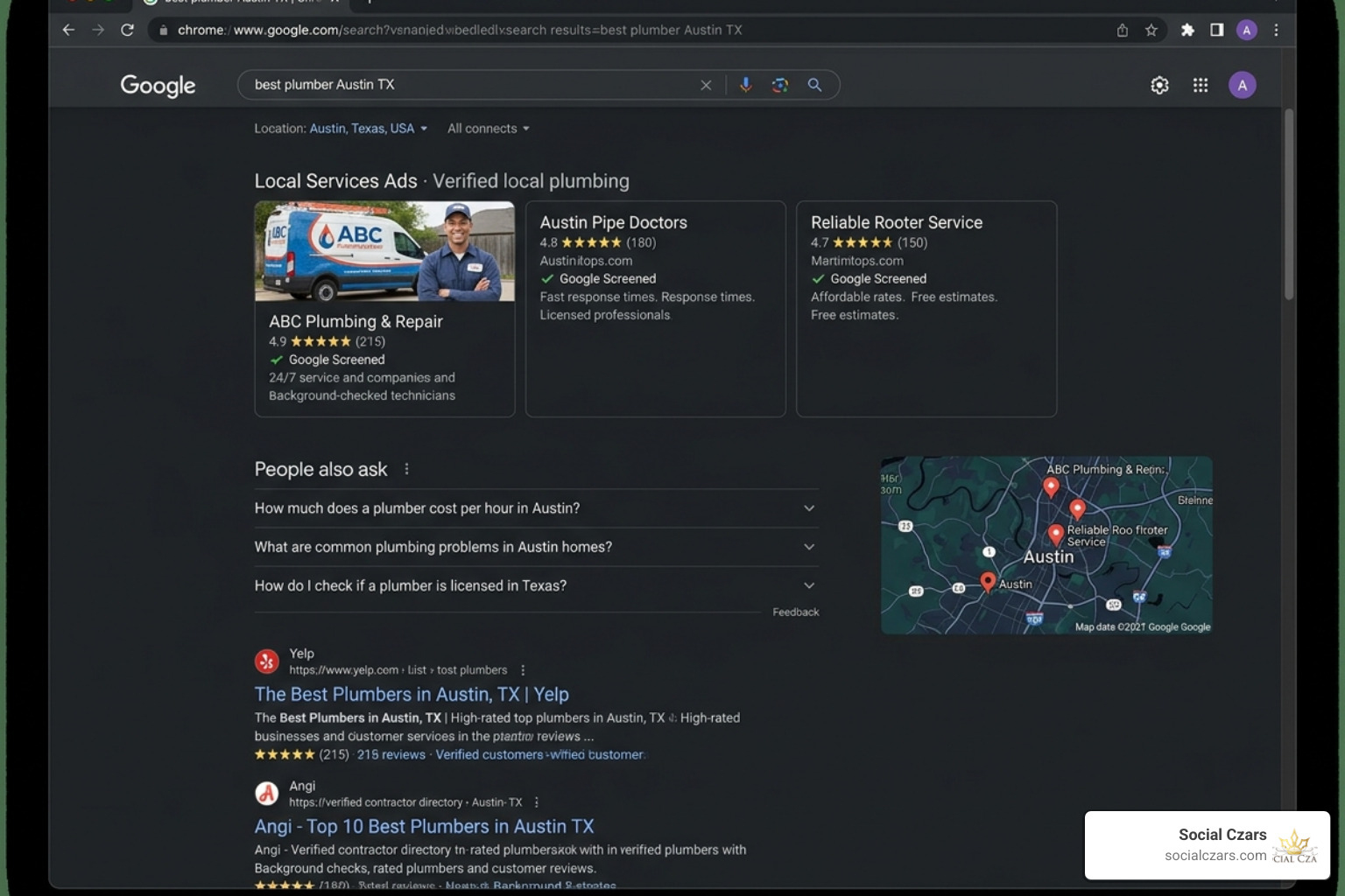 Google search results showing high trust ratings and verified reviews - AI driven reputation management