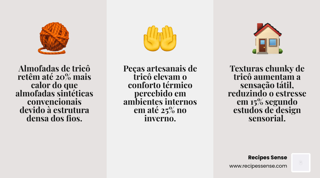 Infographic: benefícios das almofadas de tricô na decoração de inverno 2026 - almofada tricô inverno sofá infographic