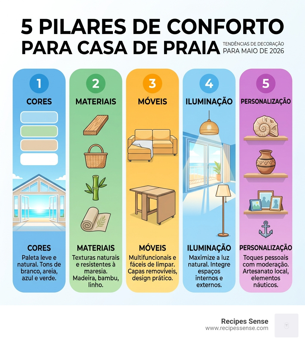 5 pillars of beach house comfort: colors, materials, furniture, lighting, personalization - decoração casa de praia