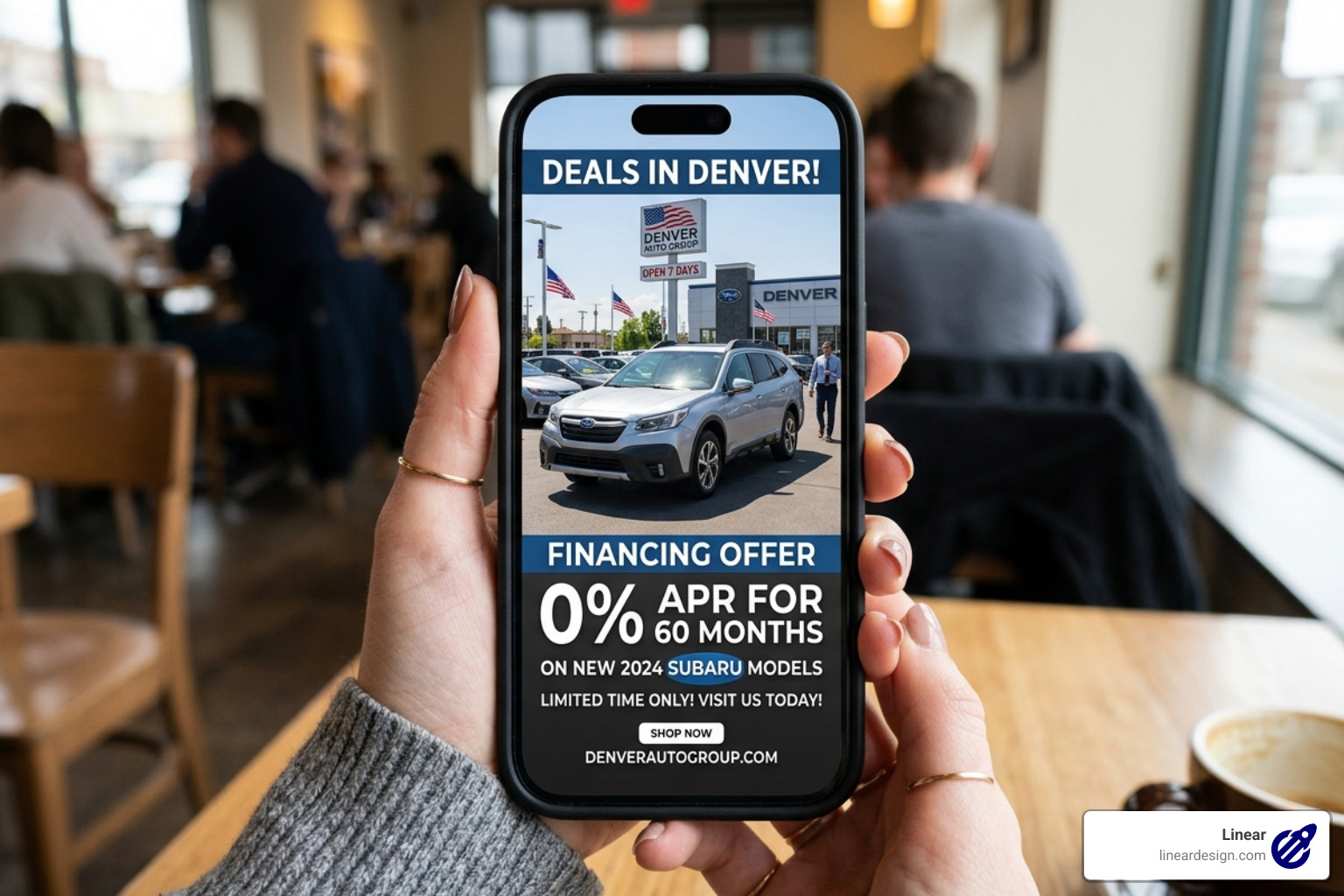mobile phone displaying a high-quality automotive video ad for a local dealership - automotive facebook ad agency