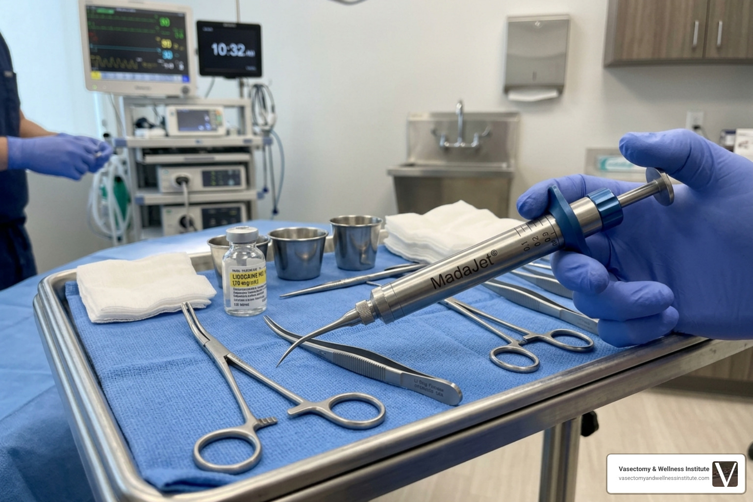 Advanced medical equipment used for a no-scalpel vasectomy - low cost vasectomy