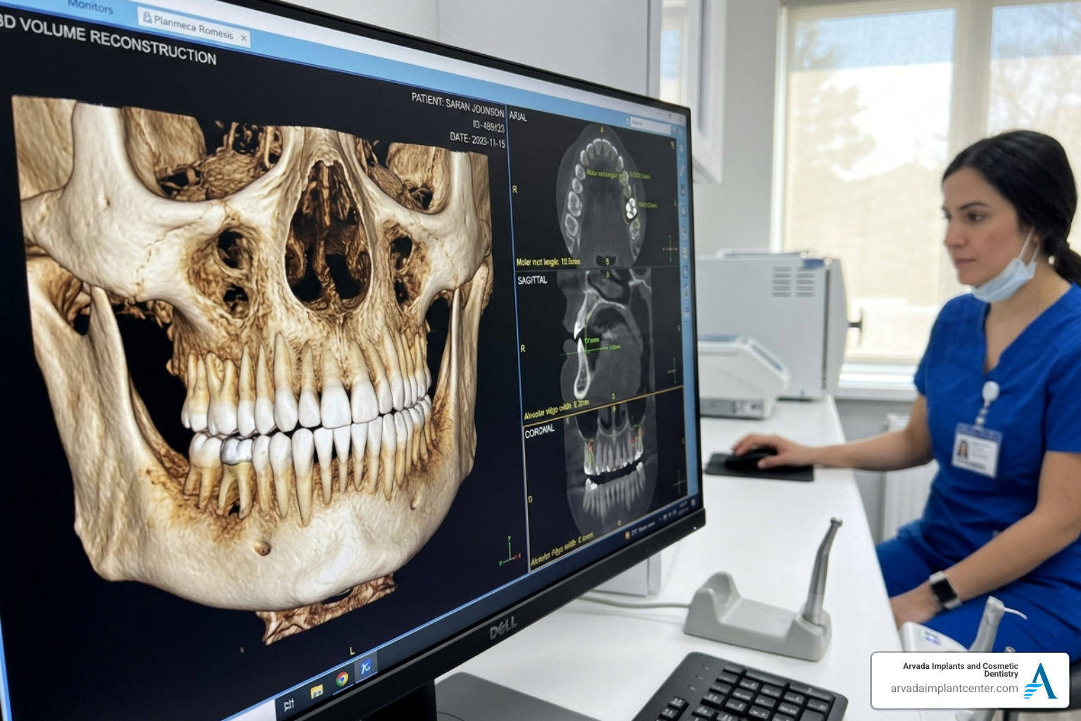 3D cone beam CT scan showing dental structure - dental implants in arvada