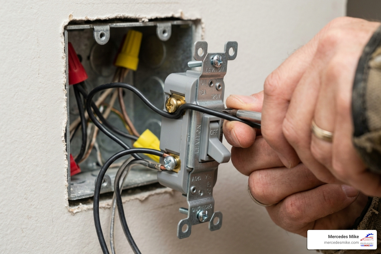 wires being attached to the side terminals of a new light switch - fix light switch wires being attached to the side terminals of a new light switch - fix light switch