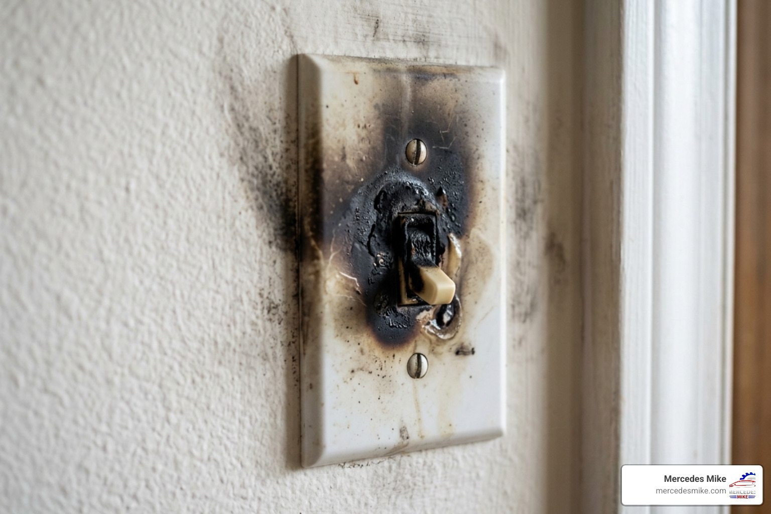 scorched switch plate showing signs of electrical arcing - fix light switch scorched switch plate showing signs of electrical arcing - fix light switch