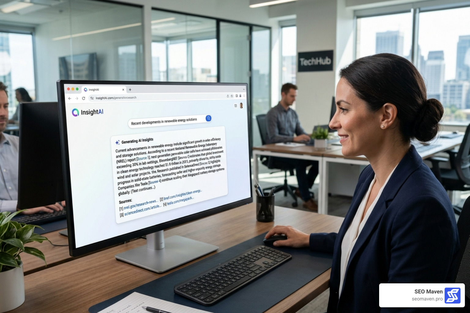 AI-driven search interface showing brand citations in a generative response - content creation agencies AI-driven search interface showing brand citations in a generative response - content creation agencies