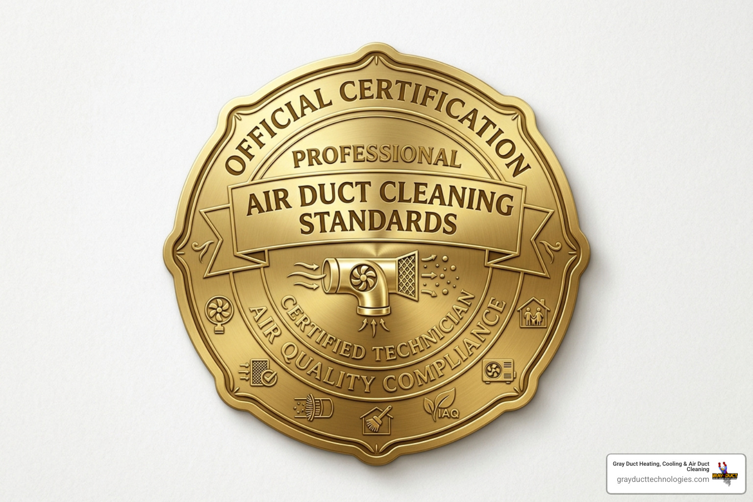 Official NADCA certification seal representing professional air duct cleaning standards - how to verify duct cleaning