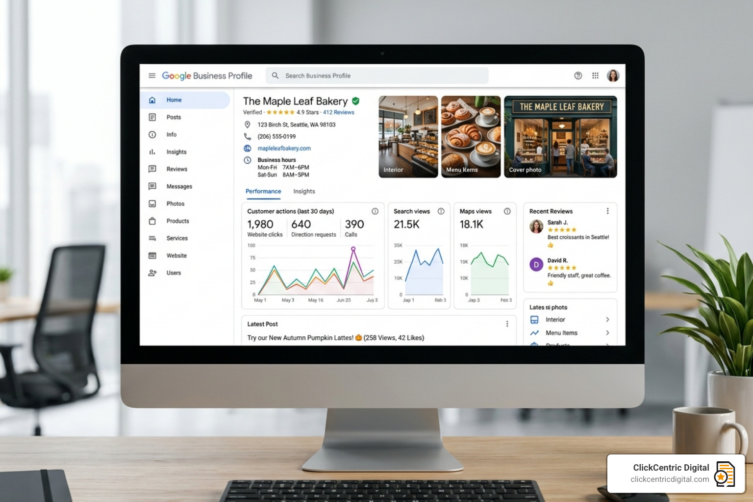 Optimized Google Business Profile dashboard showing high engagement and complete information - how do i improve my local Optimized Google Business Profile dashboard showing high engagement and complete information - how do i improve my local