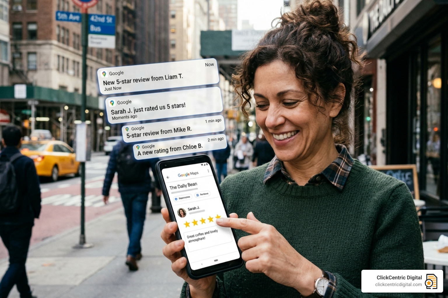 Customer leaving a 5-star review on a smartphone, highlighting the importance of review velocity - how do i improve my local Customer leaving a 5-star review on a smartphone, highlighting the importance of review velocity - how do i improve my local