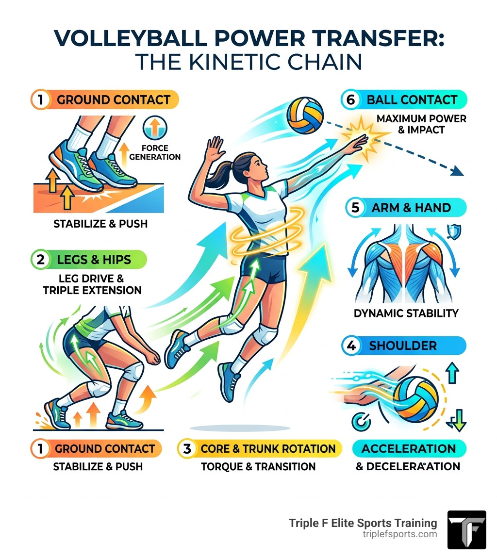 volleyball power transfer kinetic chain from ground contact through legs core shoulder to hand - high school volleyball volleyball power transfer kinetic chain from ground contact through legs core shoulder to hand - high school volleyball