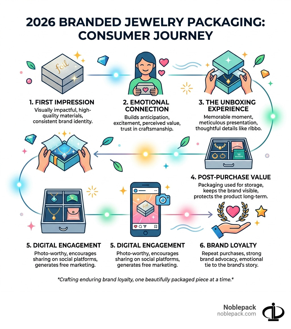 Key steps in the 2026 branded jewelry packaging consumer journey from first impression to brand loyalty - branded jewelry