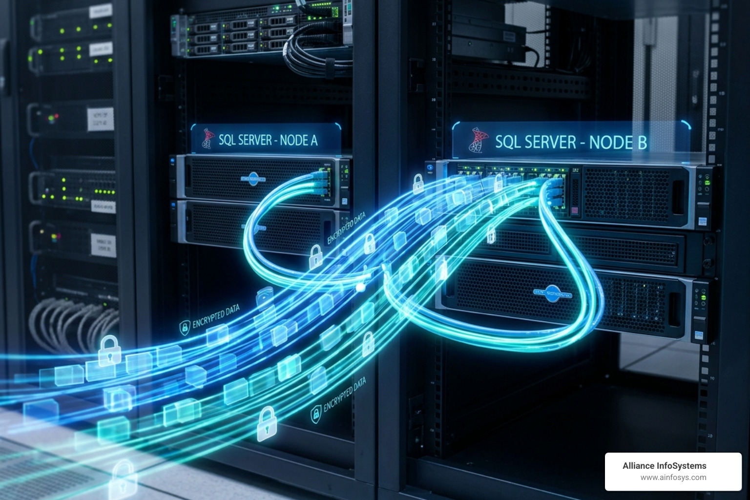 Encrypted data packets moving between two SQL Server nodes - sql server high availability architecture Encrypted data packets moving between two SQL Server nodes - sql server high availability architecture