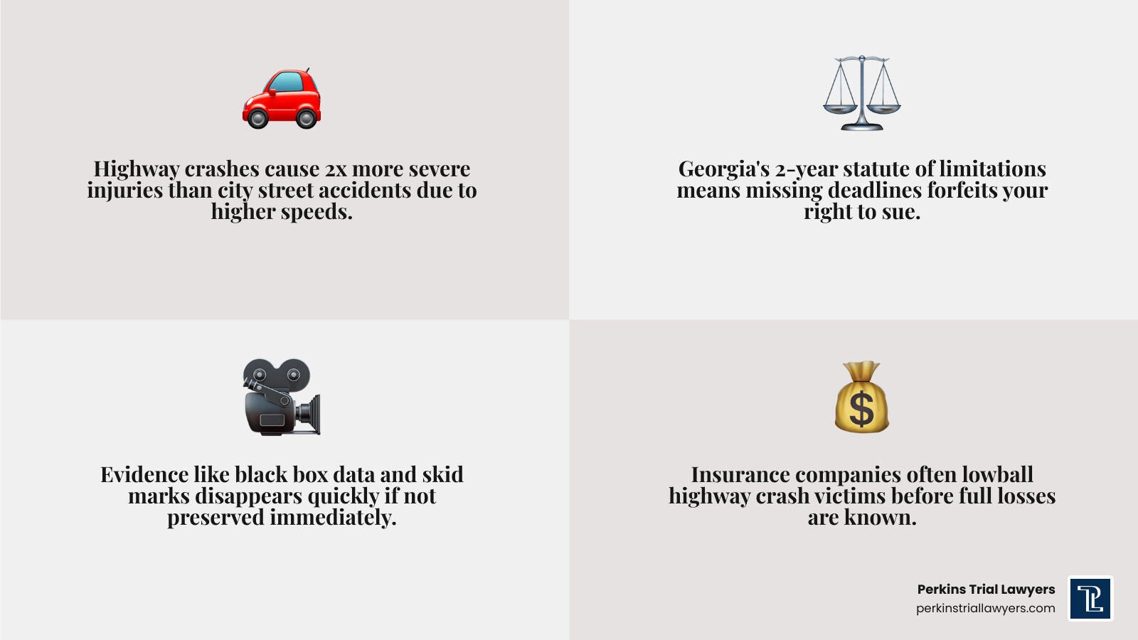 Infographic comparing highway vs city street crash severity, liable parties, and legal steps in Atlanta - highway car Infographic comparing highway vs city street crash severity, liable parties, and legal steps in Atlanta - highway car