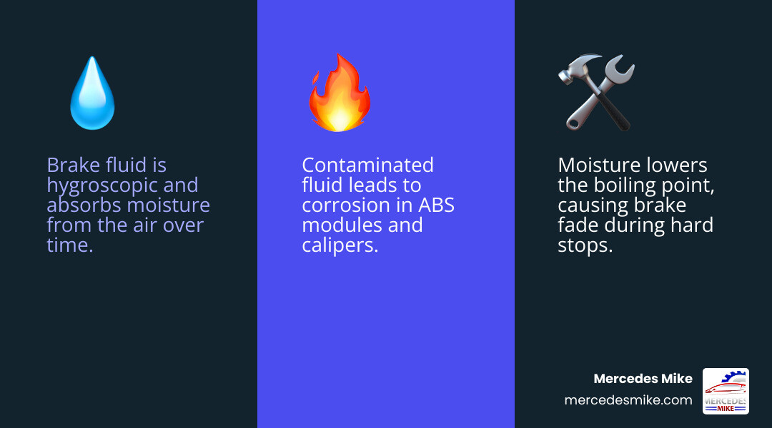 infographic showing the impact of moisture in brake fluid over 24 months - brake repair infographic 3_facts_emoji_blue infographic showing the impact of moisture in brake fluid over 24 months - brake repair infographic 3_facts_emoji_blue