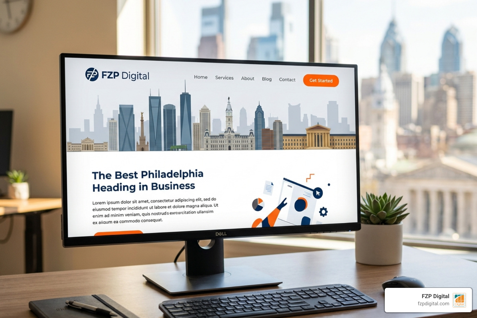 Example of a clean website header with a clear logo, 5 menu items, and a bright 'Get Started' CTA button - user friendly Example of a clean website header with a clear logo, 5 menu items, and a bright 'Get Started' CTA button - user friendly