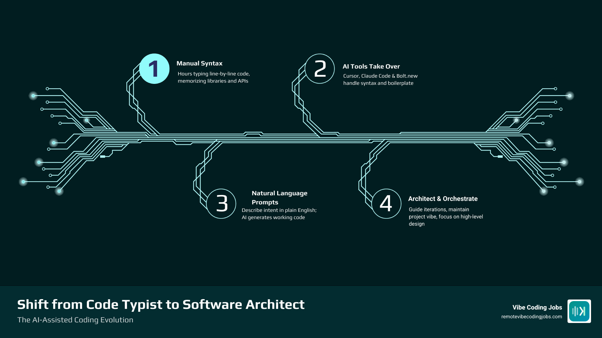 Infographic: The shift from code typist to software architect in AI assisted coding jobs - ai assisted coding jobs