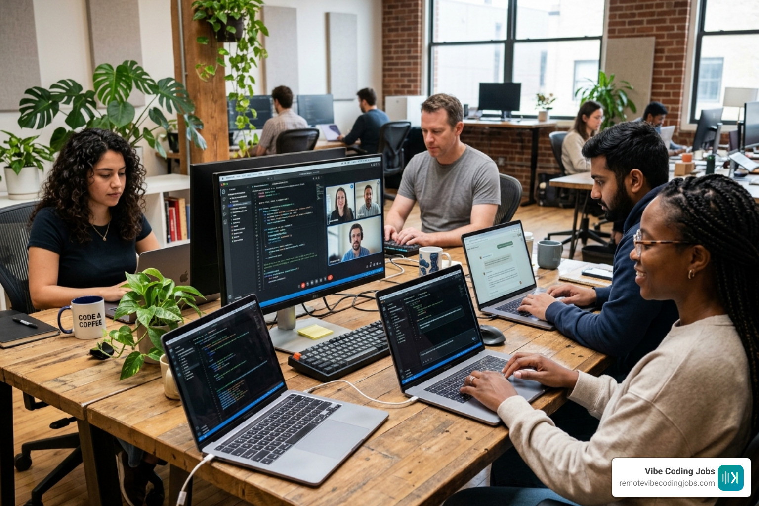 Remote engineering team using AI tools for collaboration - ai assisted coding jobs