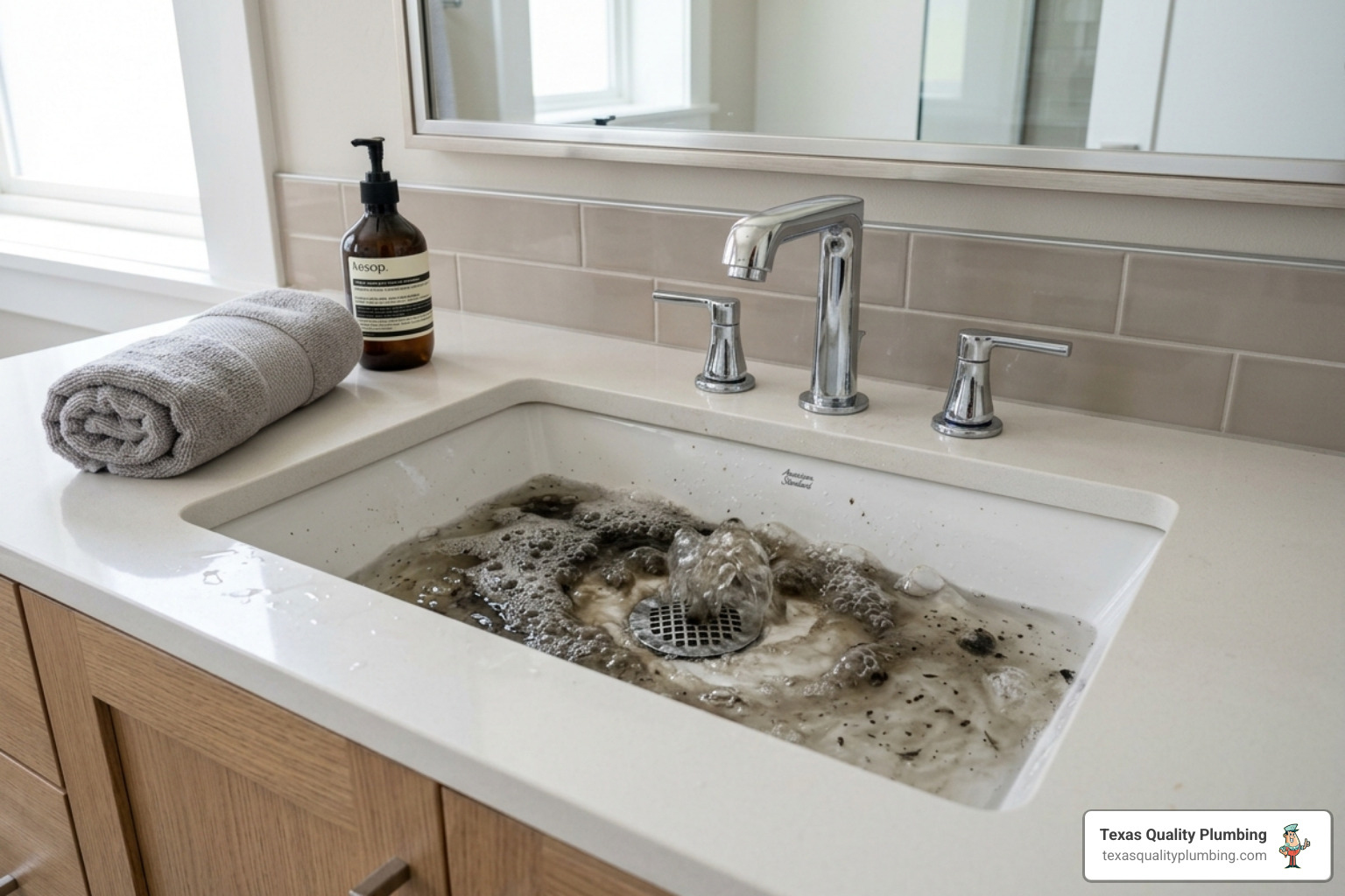 gurgling bathroom sink indicating sewer line problems signs and solutions - sewer line problems signs and solutions