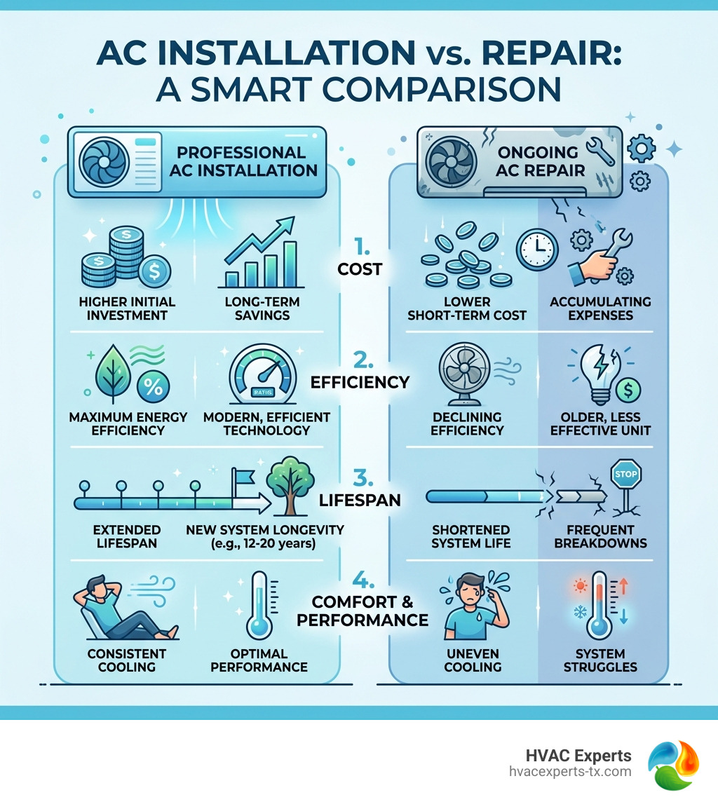 Benefits of professional AC installation vs repair: cost, efficiency, lifespan, comfort comparison - air conditioning Benefits of professional AC installation vs repair: cost, efficiency, lifespan, comfort comparison - air conditioning
