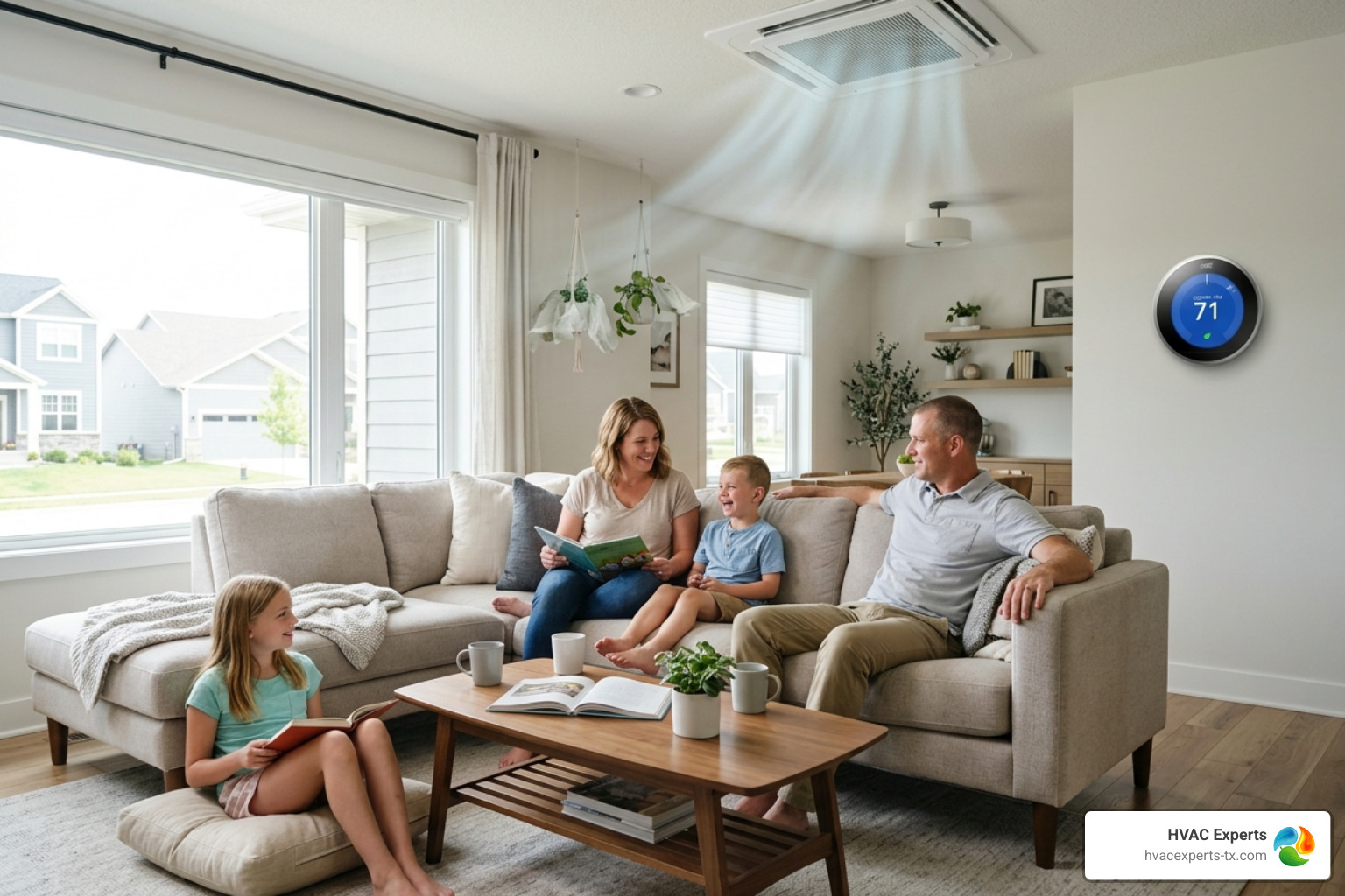Modern central cooling system illustrating indoor comfort and efficiency - Air conditioning repair Modern central cooling system illustrating indoor comfort and efficiency - Air conditioning repair