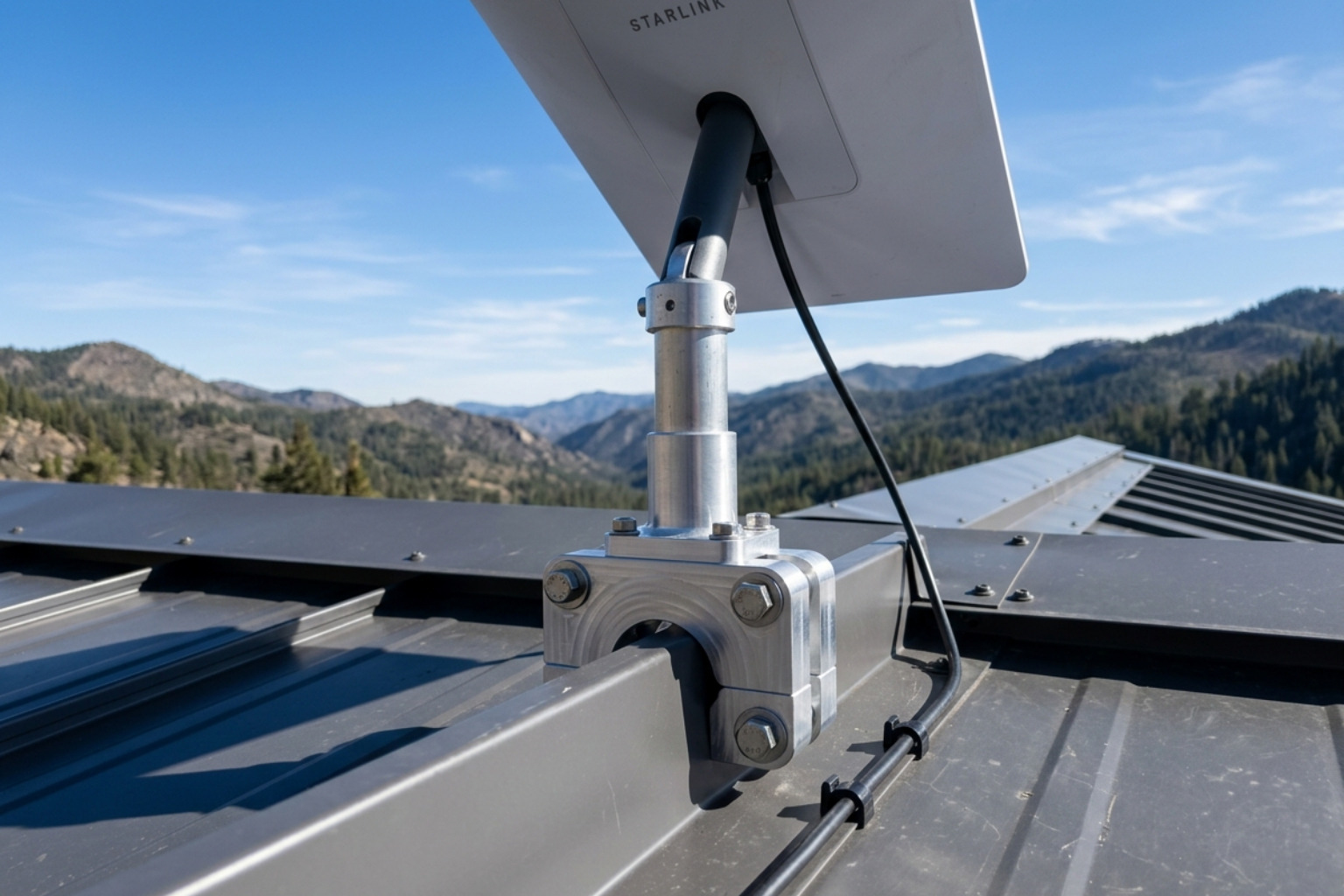 Precision-machined aluminium non-penetrating roof clamp for standing seam metal roofs - rust resistant satellite mounts
