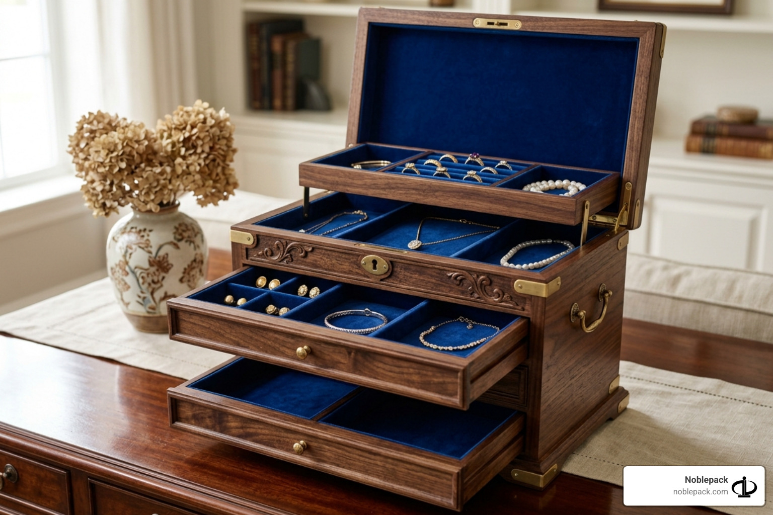handcrafted wooden jewelry chest with multiple drawers and velvet lining - high end jewelry boxes handcrafted wooden jewelry chest with multiple drawers and velvet lining - high end jewelry boxes