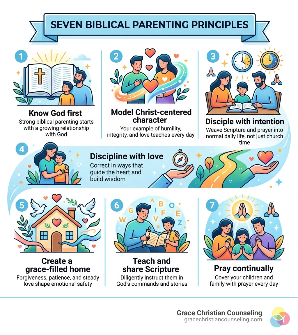 infographic of seven biblical parenting principles infographic