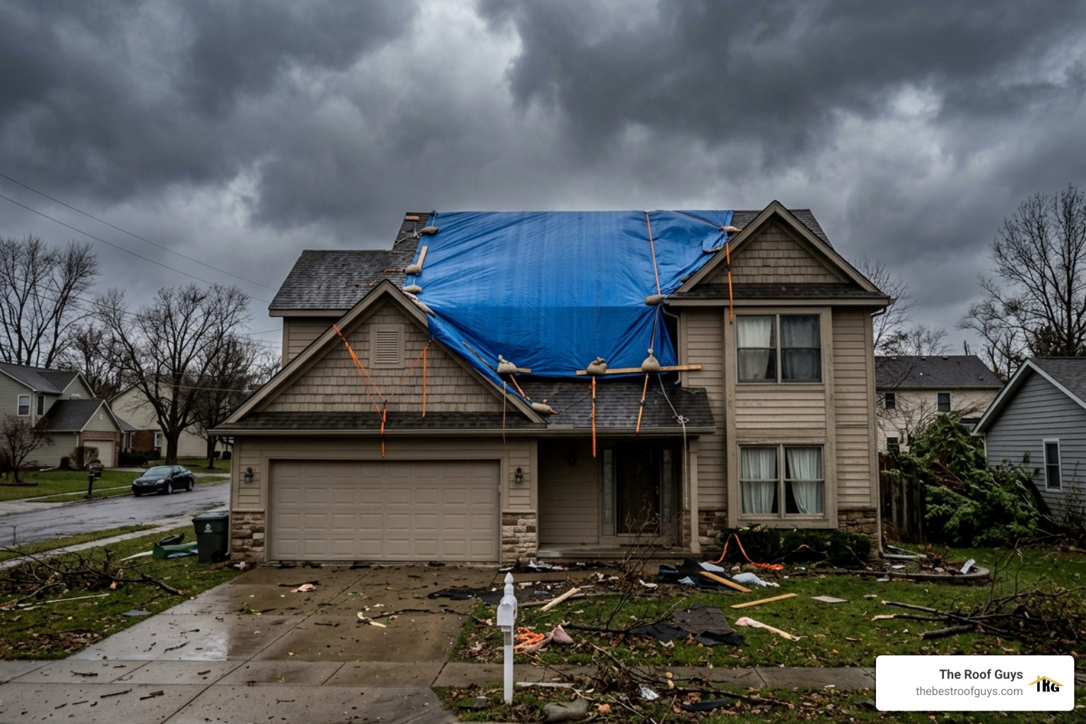 tarped roof after a storm tarped roof after a storm