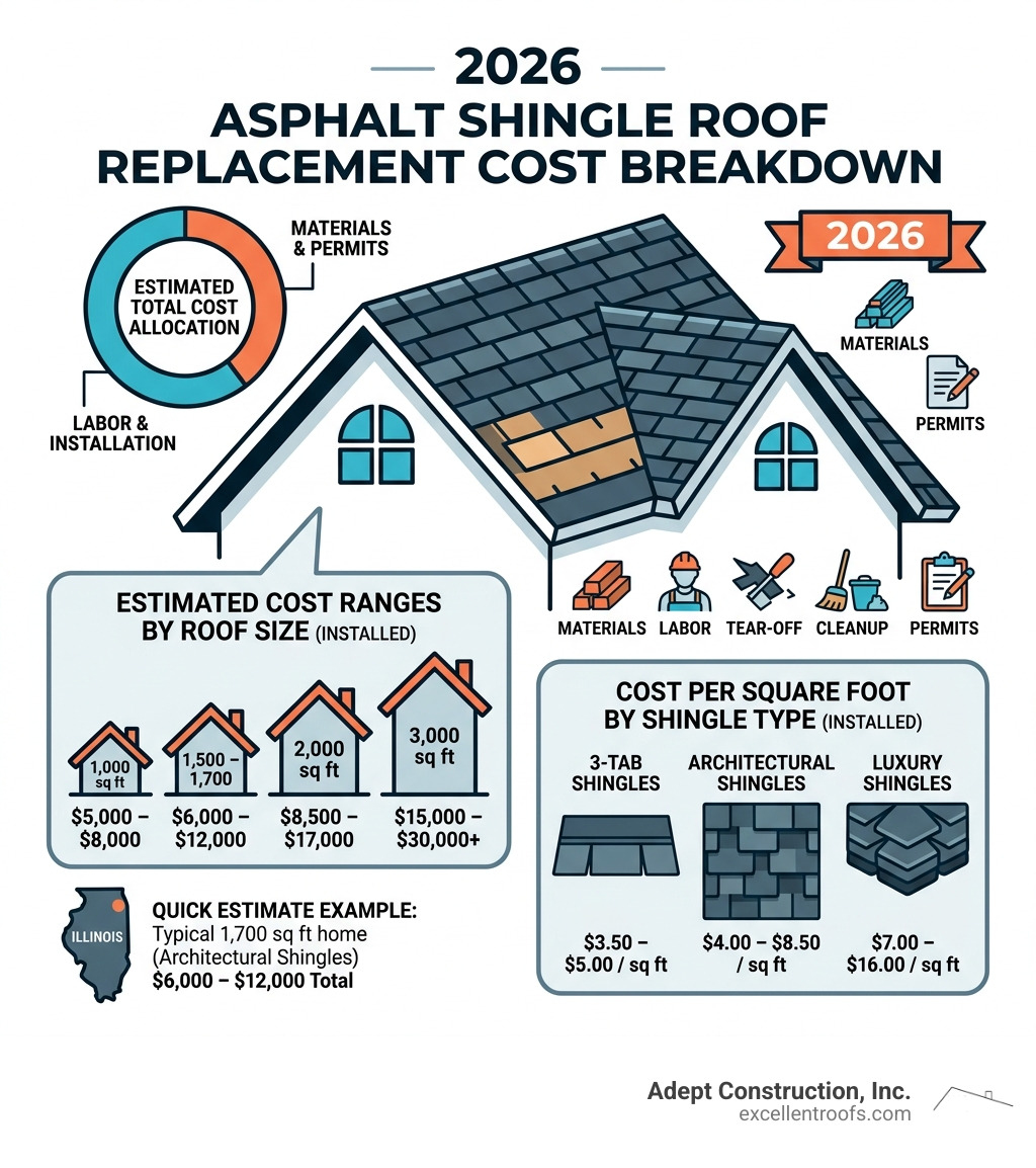 2026 asphalt shingle roof replacement cost breakdown infographic with price ranges by size and shingle type infographic 2026 asphalt shingle roof replacement cost breakdown infographic with price ranges by size and shingle type infographic