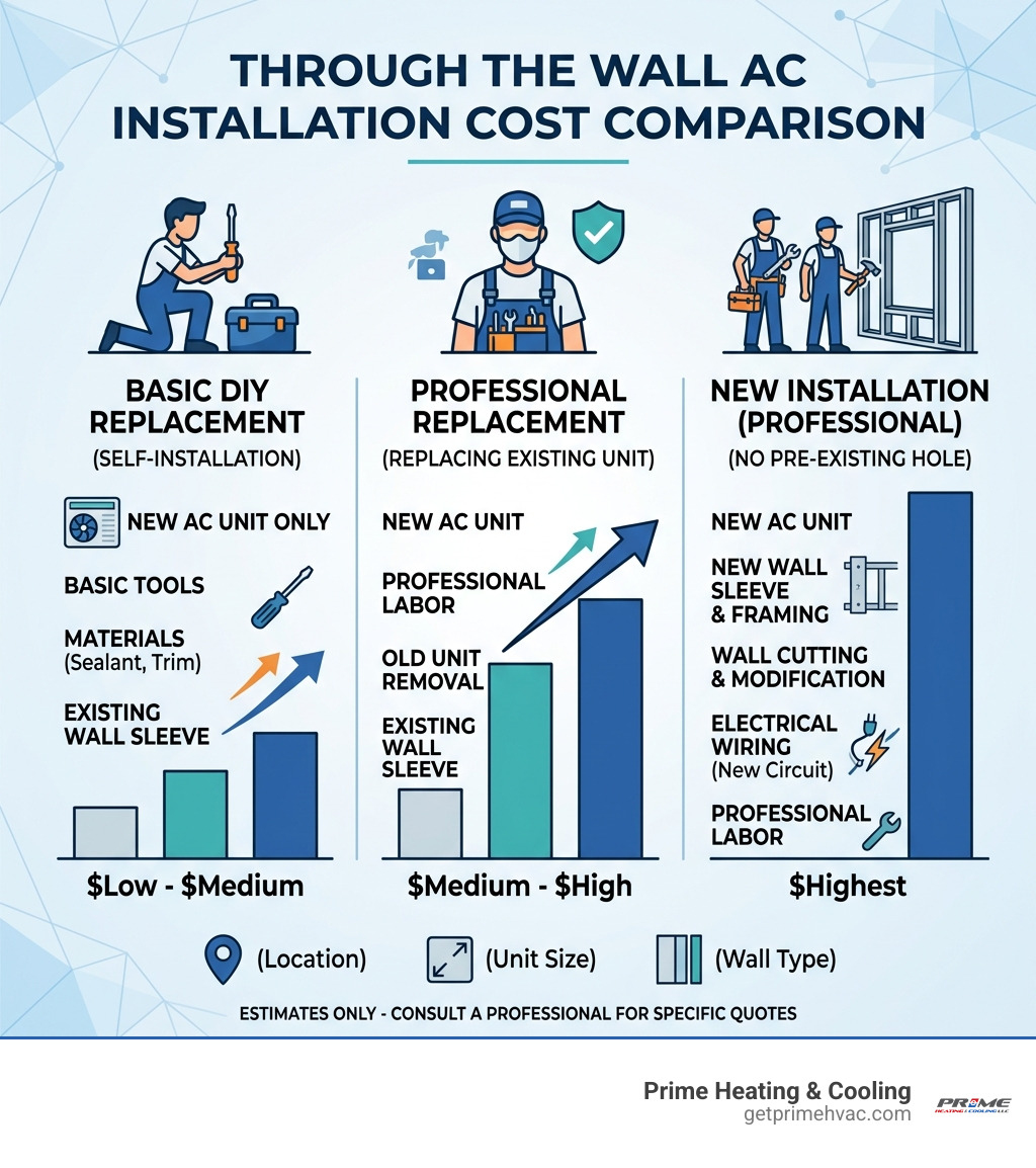 Through the wall AC installation cost comparison infographic infographic Through the wall AC installation cost comparison infographic infographic