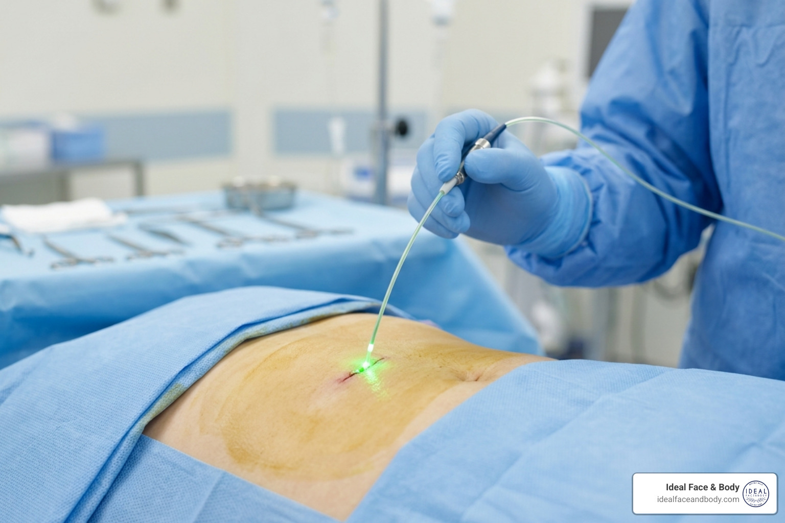 Laser fiber technology used in abdominal laser liposuction for precision fat melting Laser fiber technology used in abdominal laser liposuction for precision fat melting