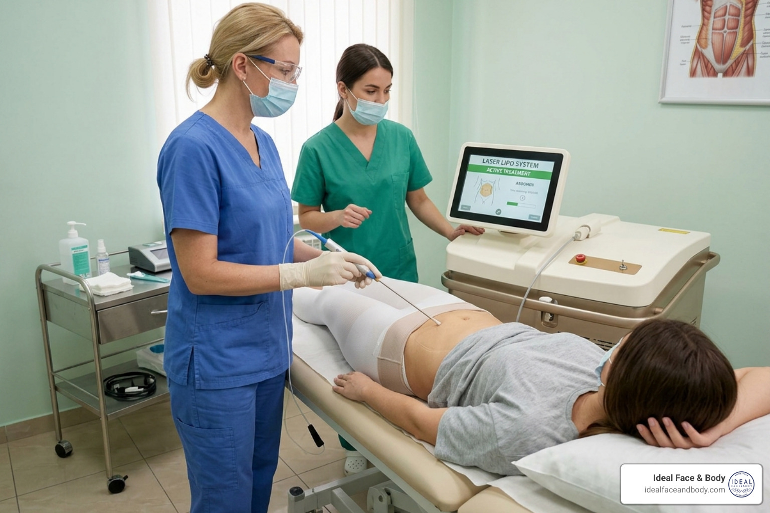 Patient consultation in Beverly Hills for abdominal laser liposuction Patient consultation in Beverly Hills for abdominal laser liposuction