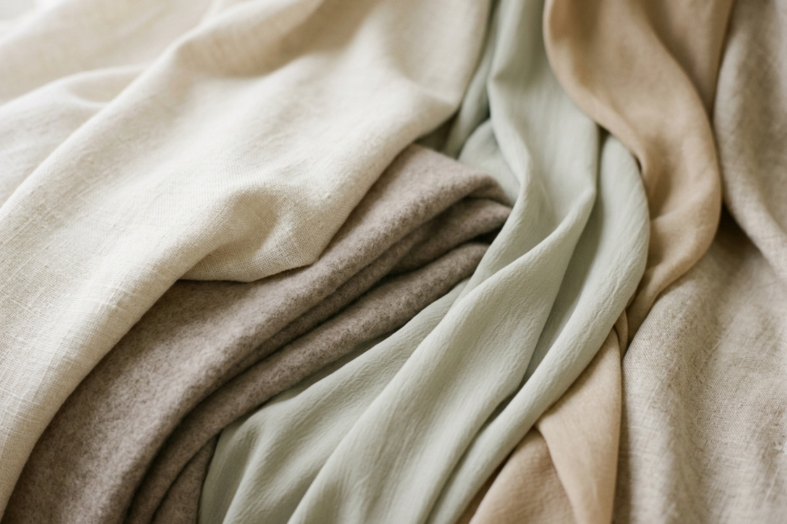 soft abstract fabric textures suggesting comfort and transition