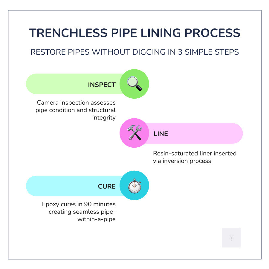 explaining the no-dig pipe restoration process infographic