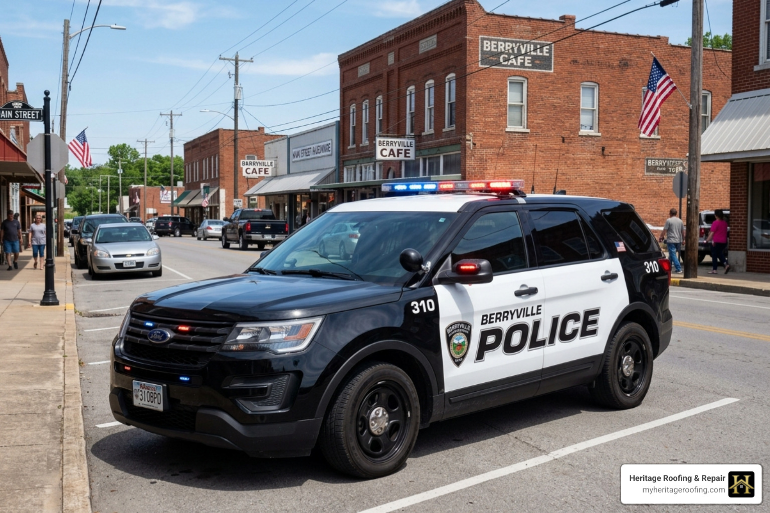 Berryville Police Department vehicle on patrol