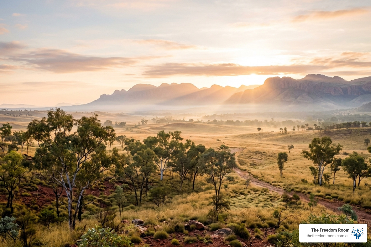 A serene sunrise over a misty Australian landscape, representing the hope and new beginnings found after overcoming alcohol addiction withdrawal. A serene sunrise over a misty Australian landscape, representing the hope and new beginnings found after overcoming alcohol addiction withdrawal.