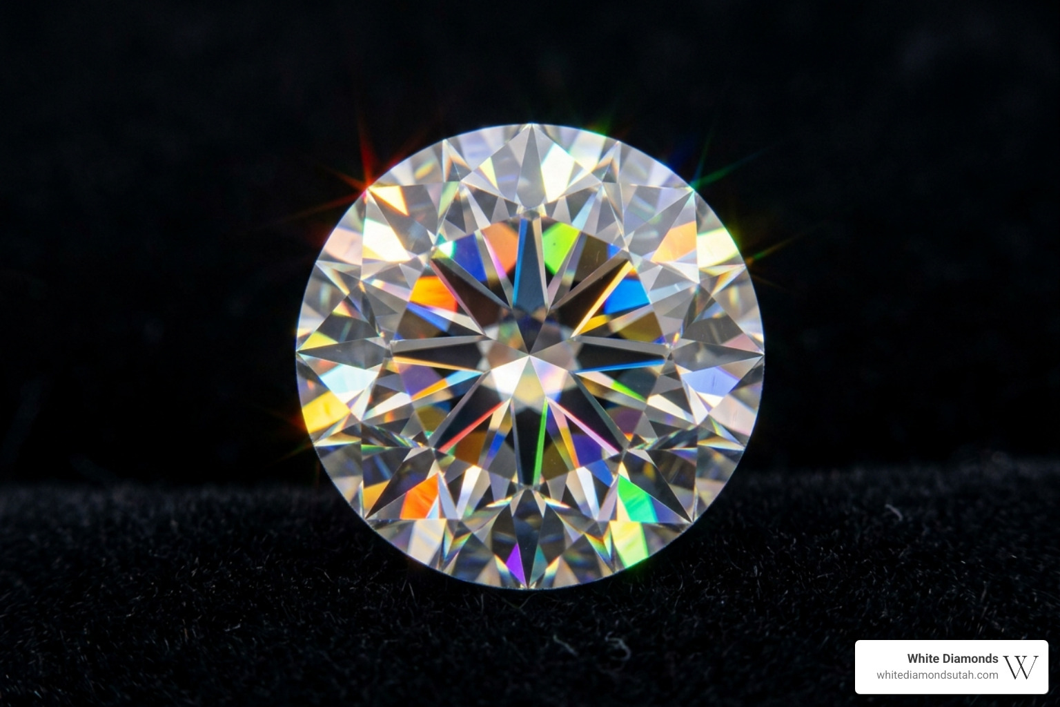 moissanite rainbow fire showing intense light dispersion