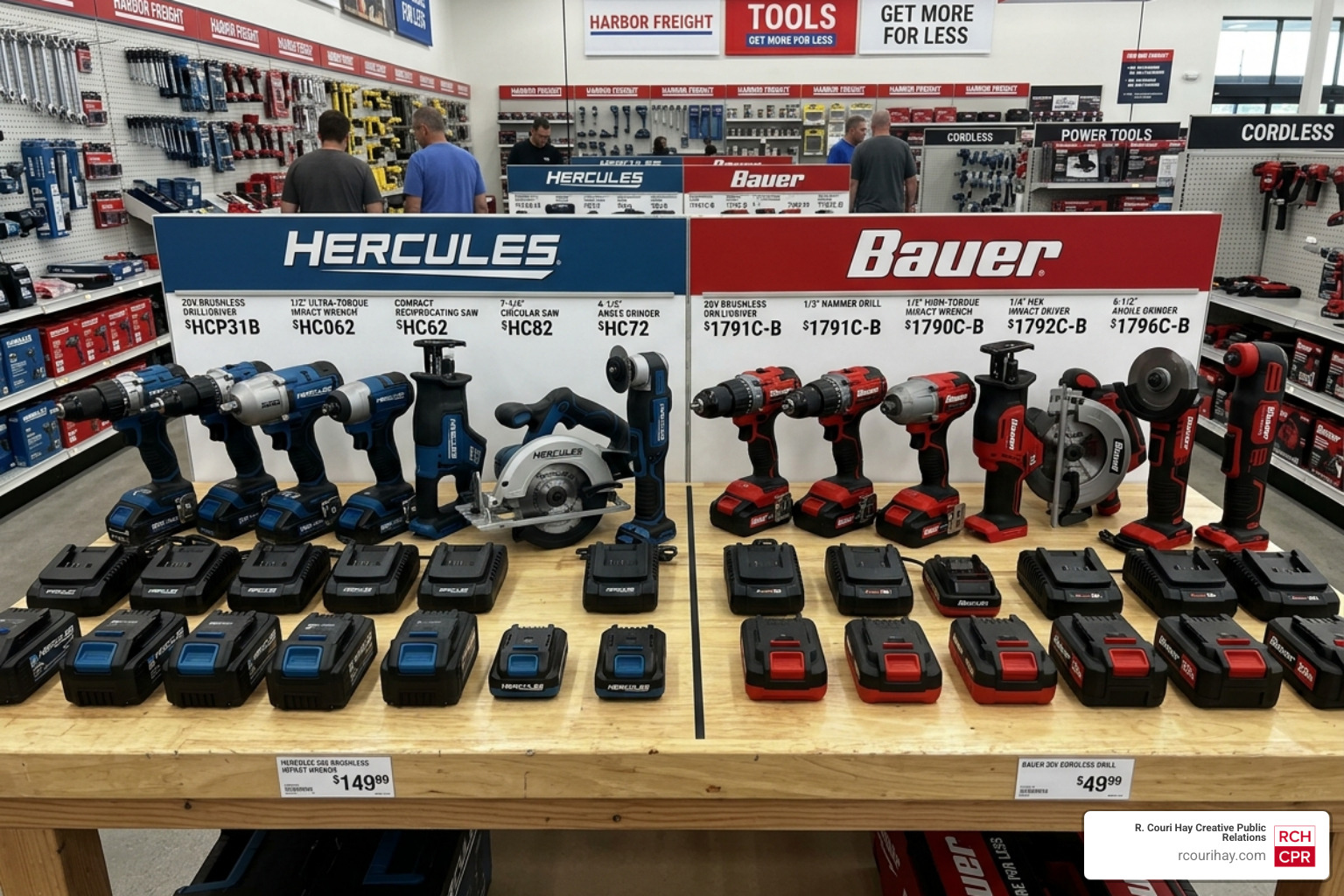 Hercules and Bauer power tool lineups