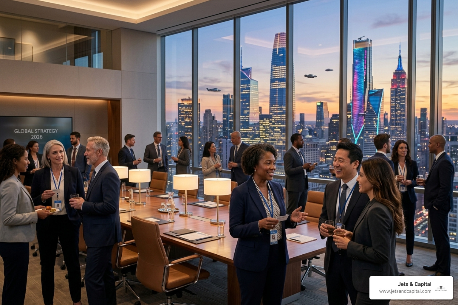 C-suite networking events executive boardroom 2026 skyline