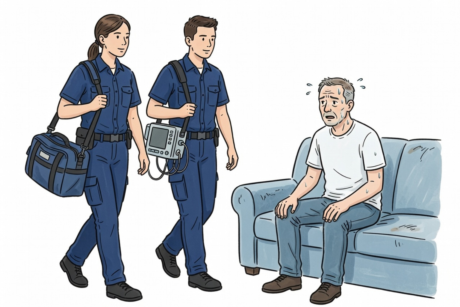 Healthcare professional analyzing an ECG rhythm - ACLS training first responders