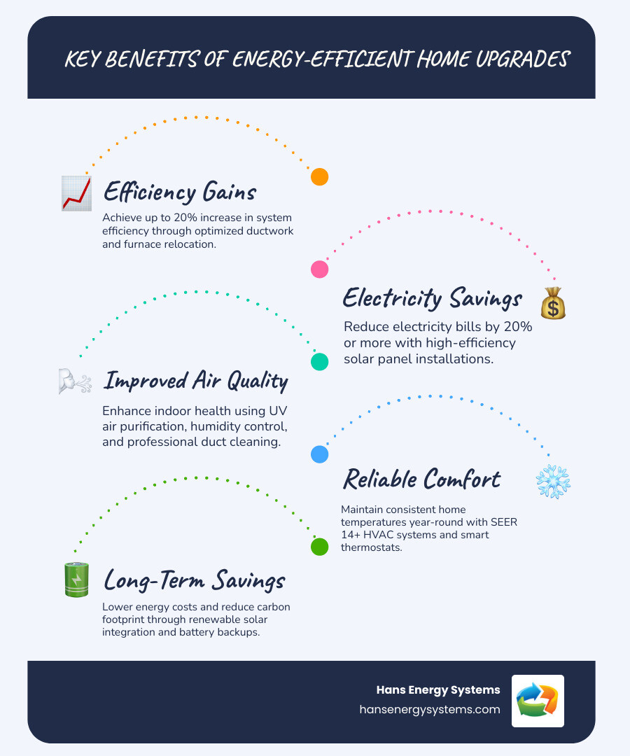 Infographic showing top 10 benefits of choosing Hans Energy Systems for home energy efficiency in San Diego infographic