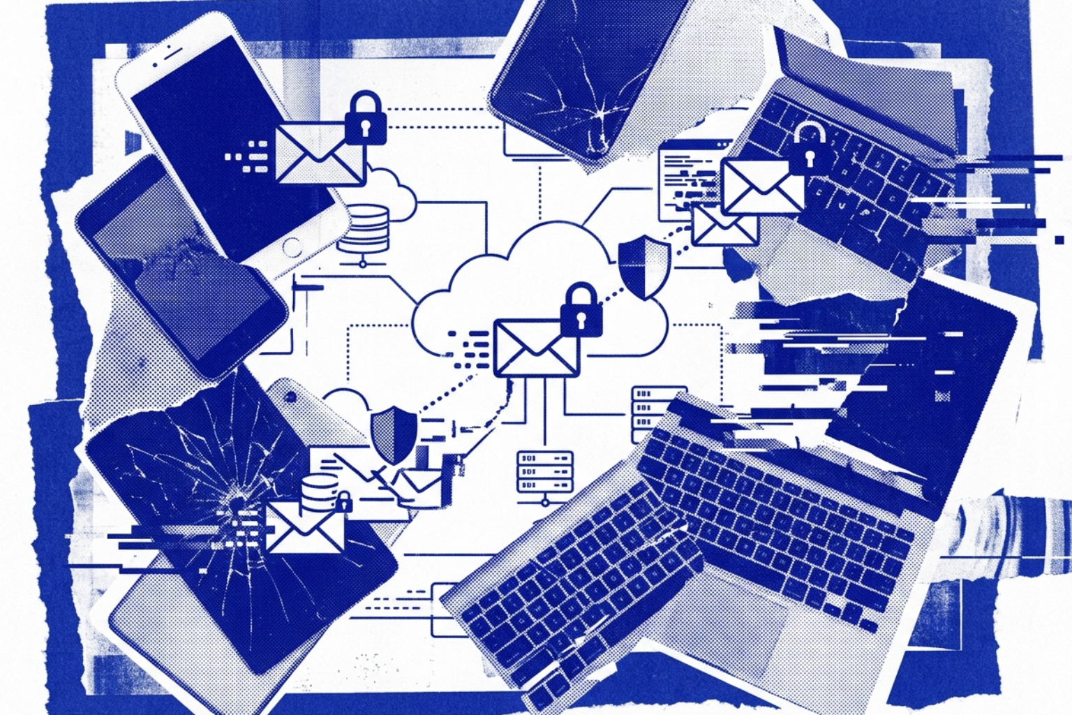 cross platform secure note syncing illustration cross platform secure note syncing illustration
