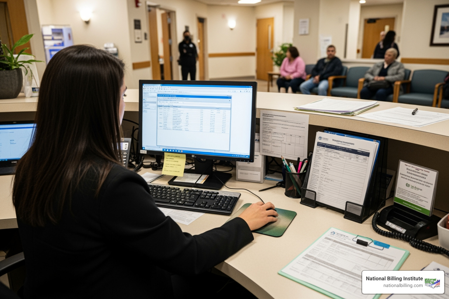patient registration desk at a medical facility