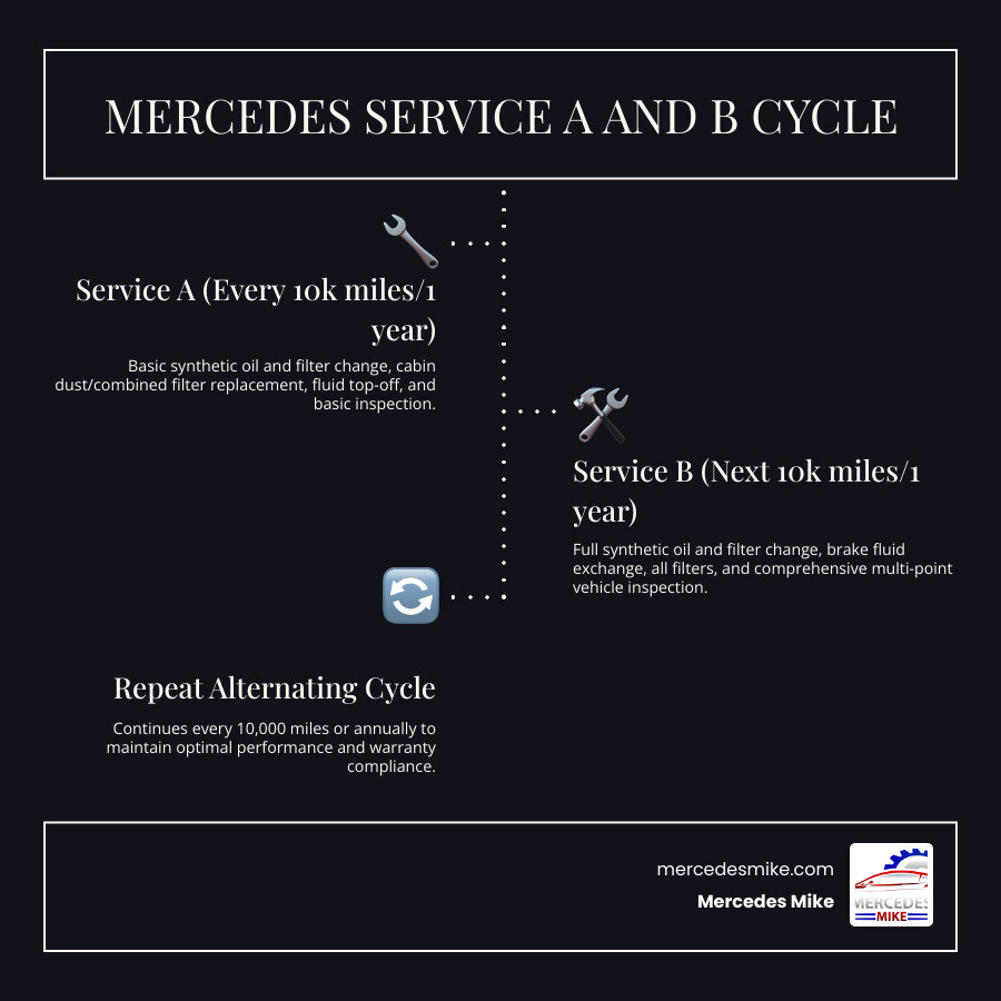 Mercedes prepaid maintenance service A and B alternating cycle infographic infographic