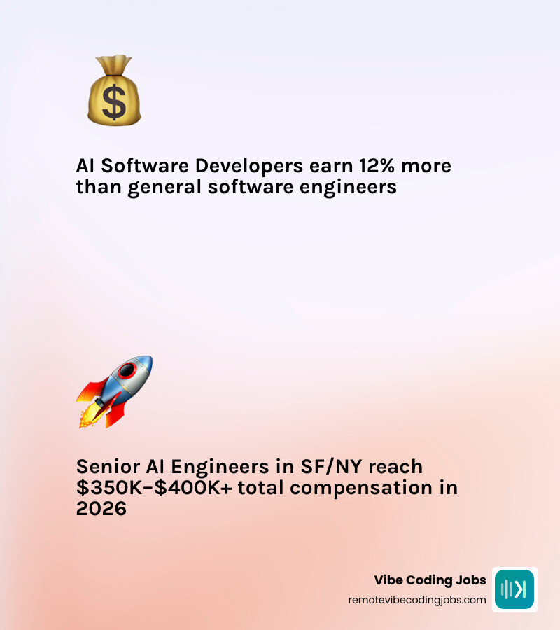 AI software developer salary breakdown: base pay, bonus, equity, and total comp by role level infographic