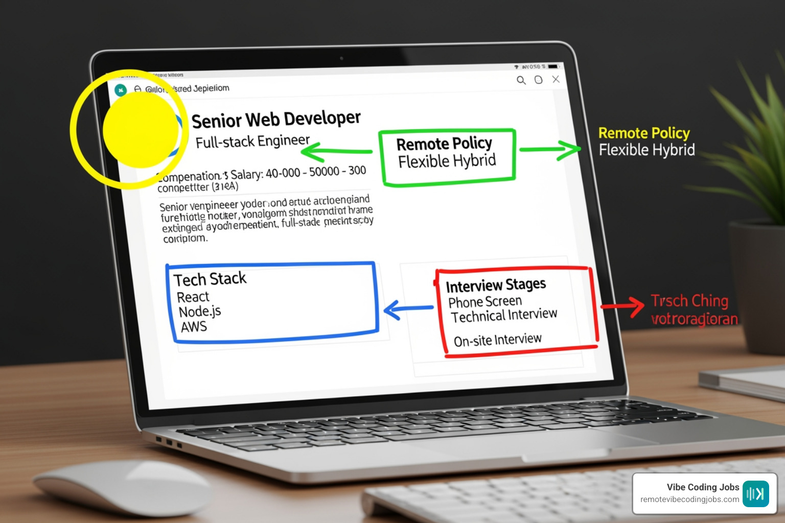 annotated web developer job posting template