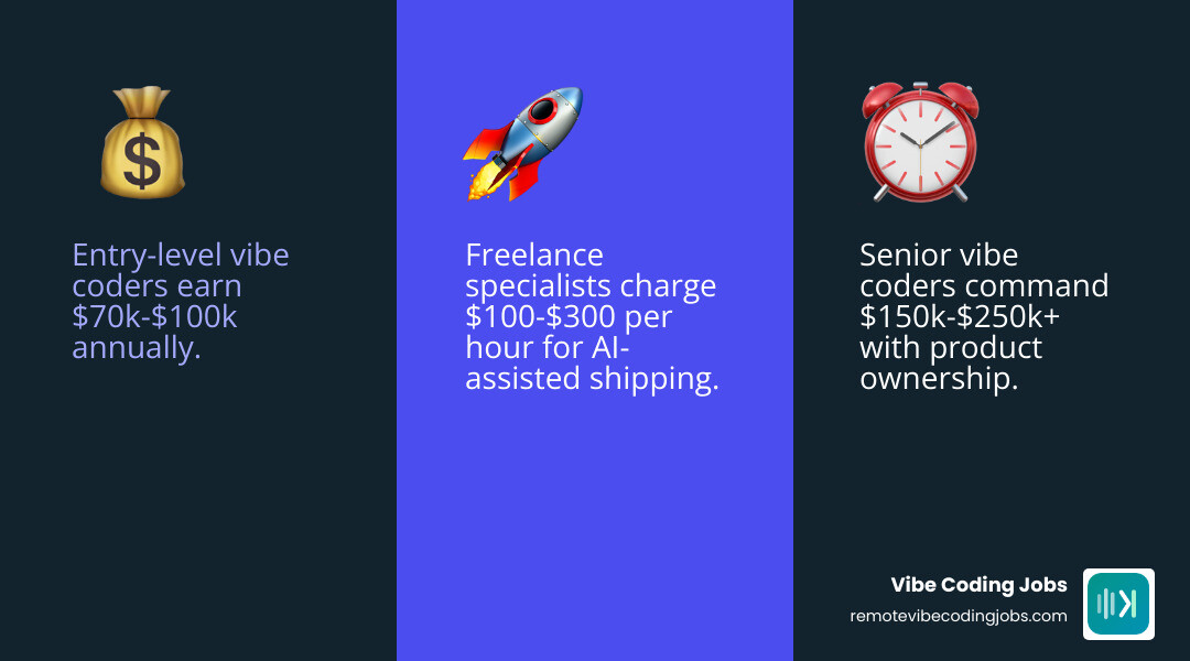 Vibe coding salary bands and freelancer rates in 2026 infographic