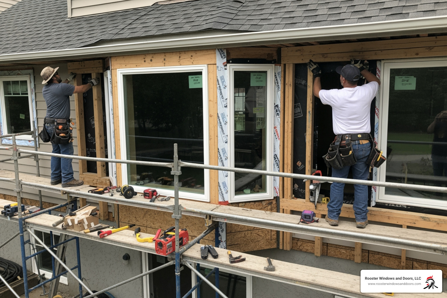 bay window installation in progress bay window installation in progress