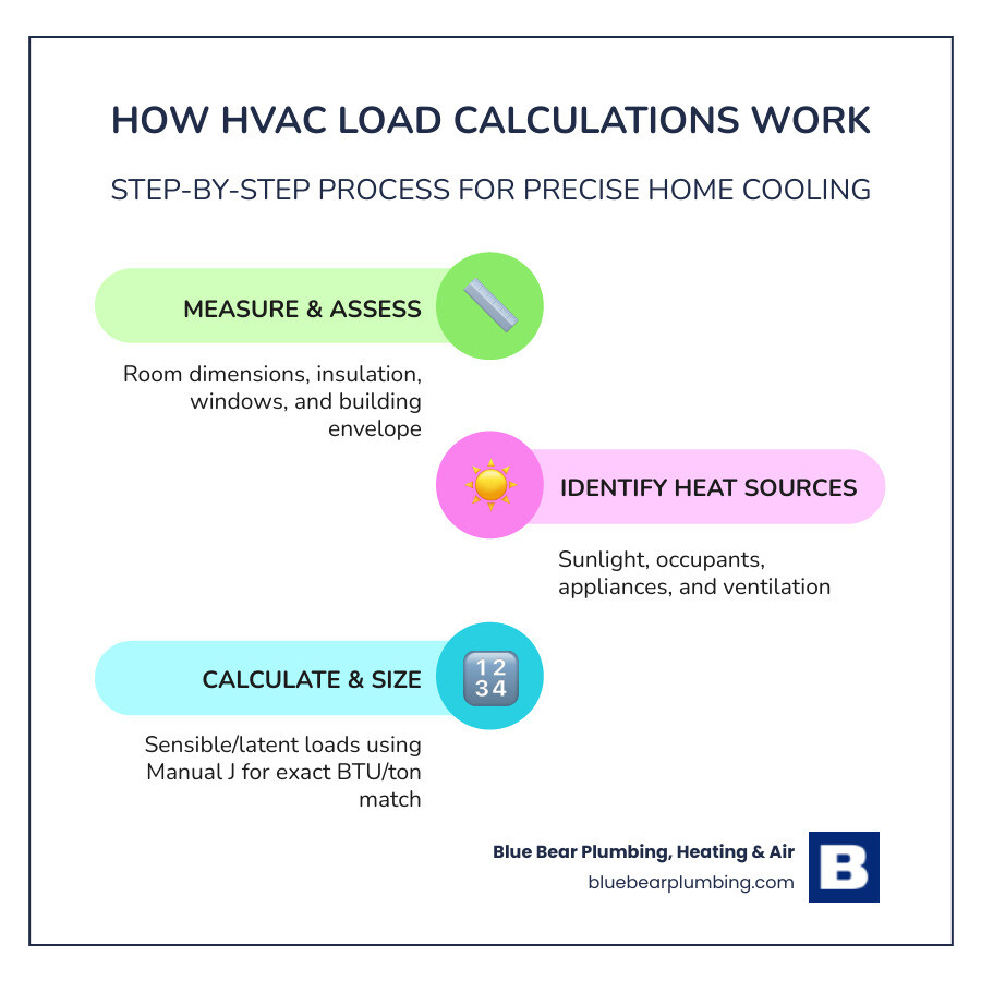 Step-by-step HVAC load calculation process infographic for South Shore homeowners infographic Step-by-step HVAC load calculation process infographic for South Shore homeowners infographic