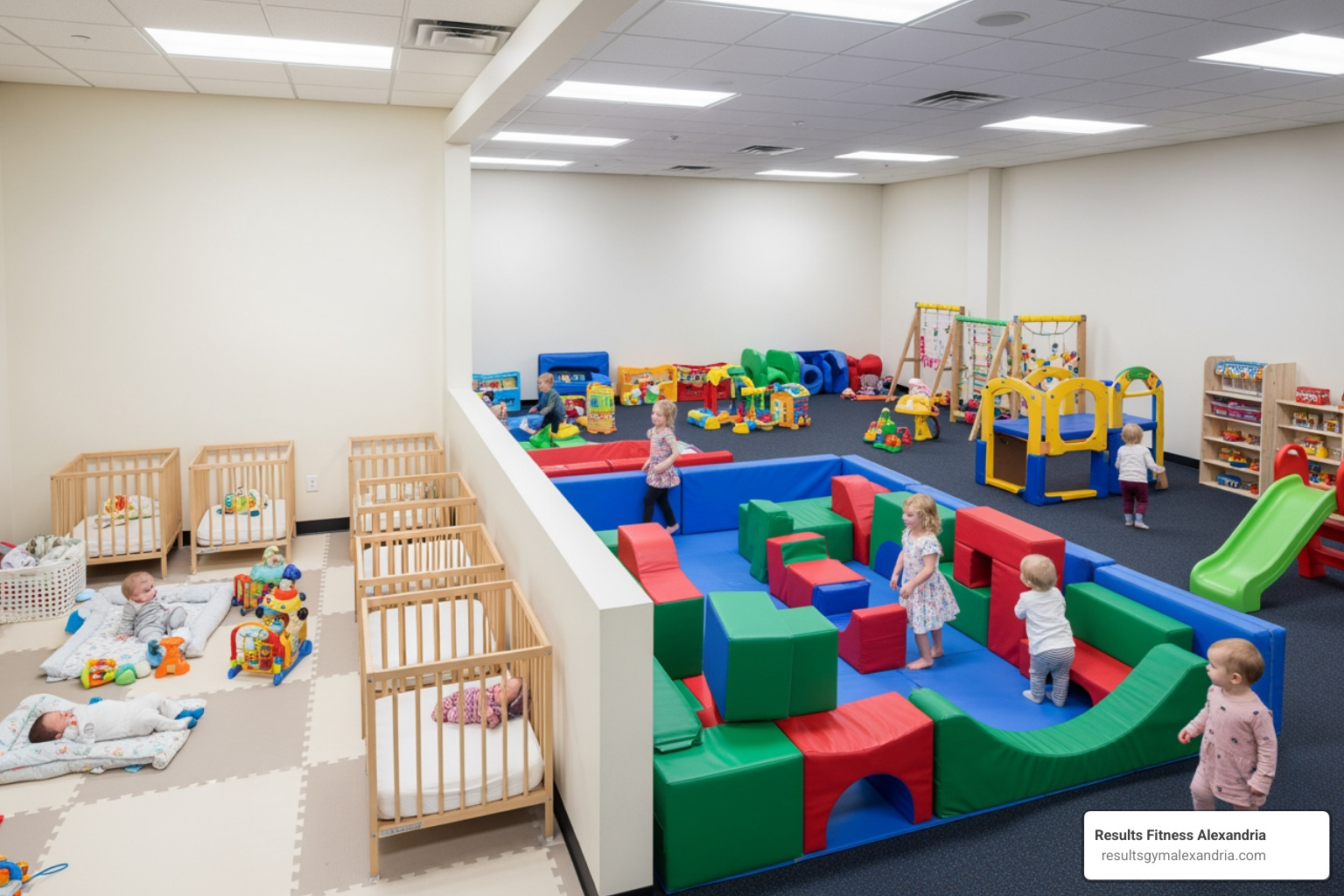 age zoned play area in gym childcare